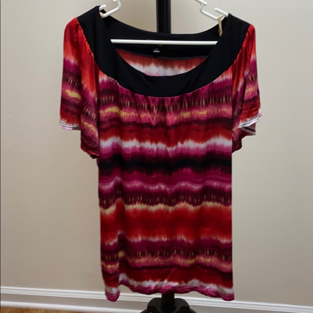 Red and pink blouse